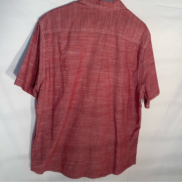 COPY - Woolrich Men’s XL Short sleeve Button up Red/ Pink contrast stitching - Picture 4 of 6